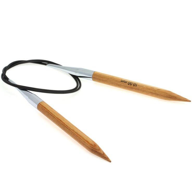 Lana Grossa Rundstricknadel Design-Holz Natur St.10,0/80cm